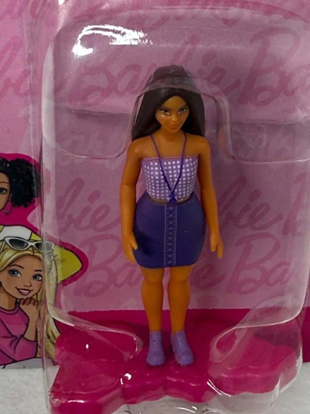 Barbie Mini Figure Purple Dress New